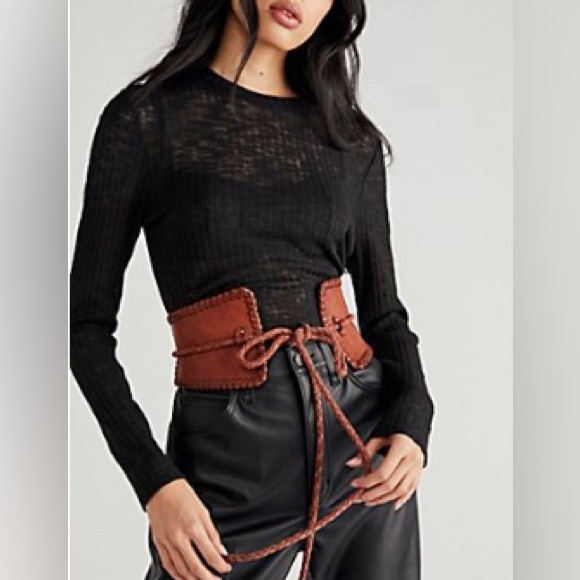 Free People Accessories Selena Leather Corset Belt Poshmark